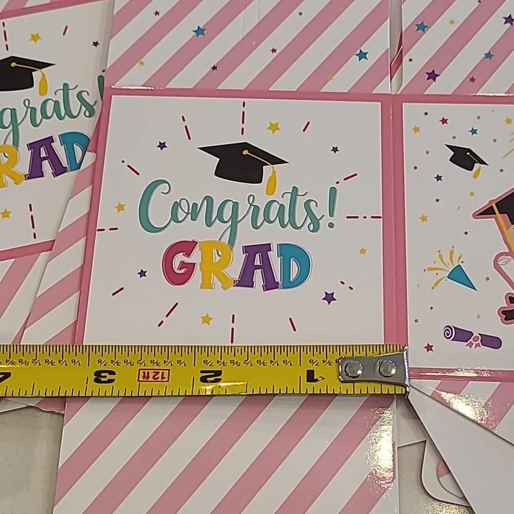 8 Pink and White Graduation Party Favor Boxes